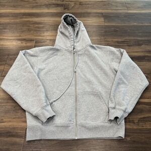 Brandy Melville Hoodie Womens One Size Gray Fleece Full Zip Relaxed Heavyweight